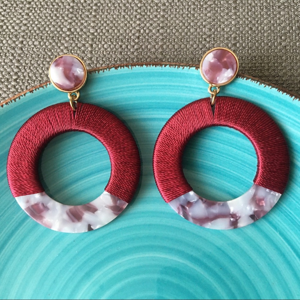 Kelly and Katie Thread Circle Drop Earrings